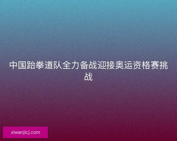 中国跆拳道队全力备战迎接奥运资格赛挑战 中国跆拳道队全力备战迎接奥运资格赛挑战