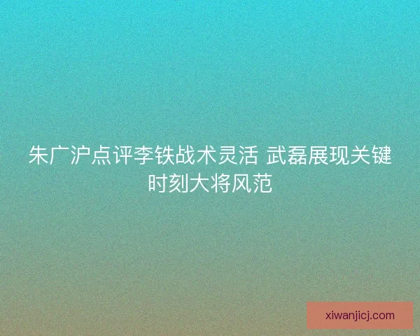 朱广沪点评李铁战术灵活 武磊展现关键时刻大将风范 朱广沪点评李铁战术灵活 武磊展现关键时刻大将风范